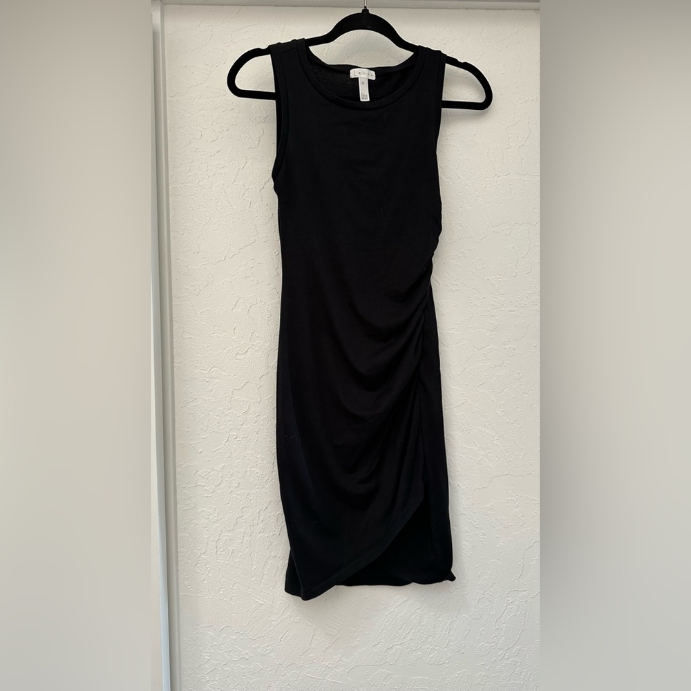 Leith Black Ruched Mini Dress